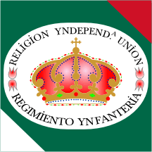 [Detail of the Regimiento de 
Línea Provincial de PUebla flag]